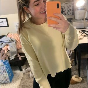 John Galt brandy Melville crop waffle knit top